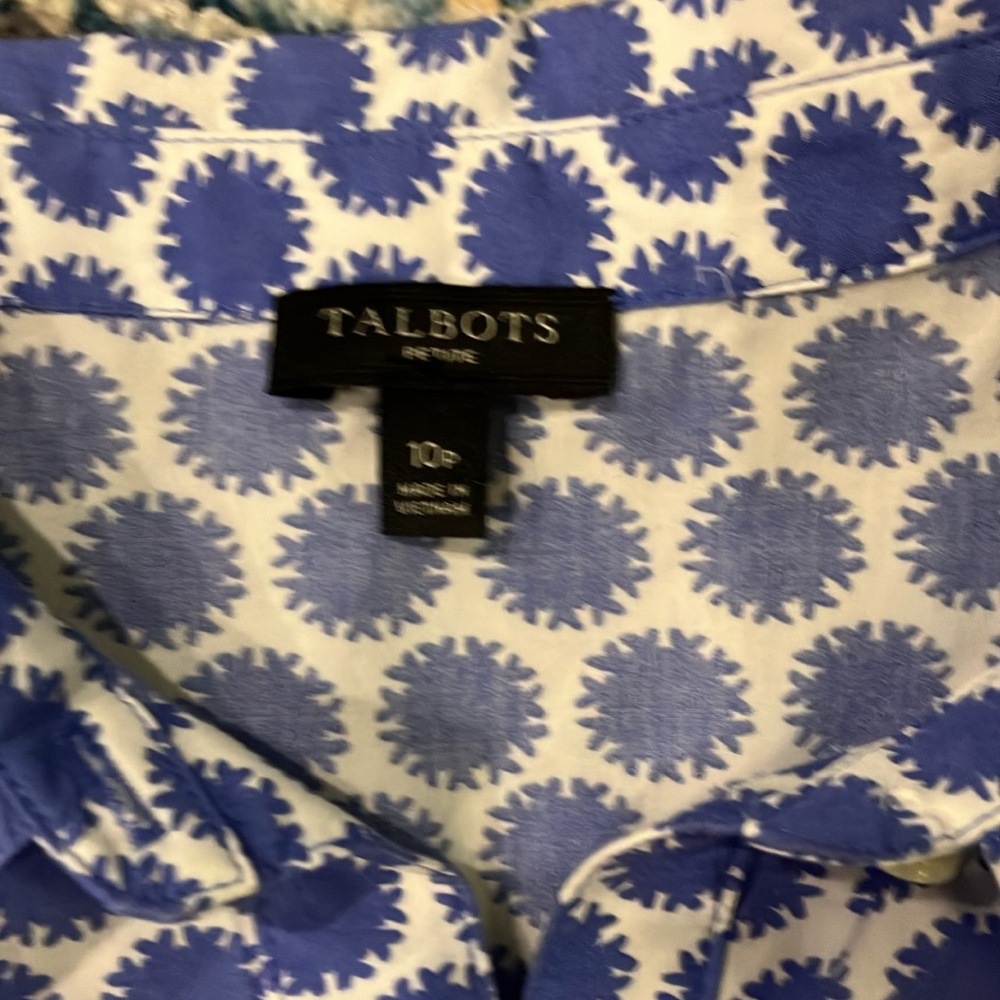Talbots Blue and White Patterned Dress - Picture 2 of 7